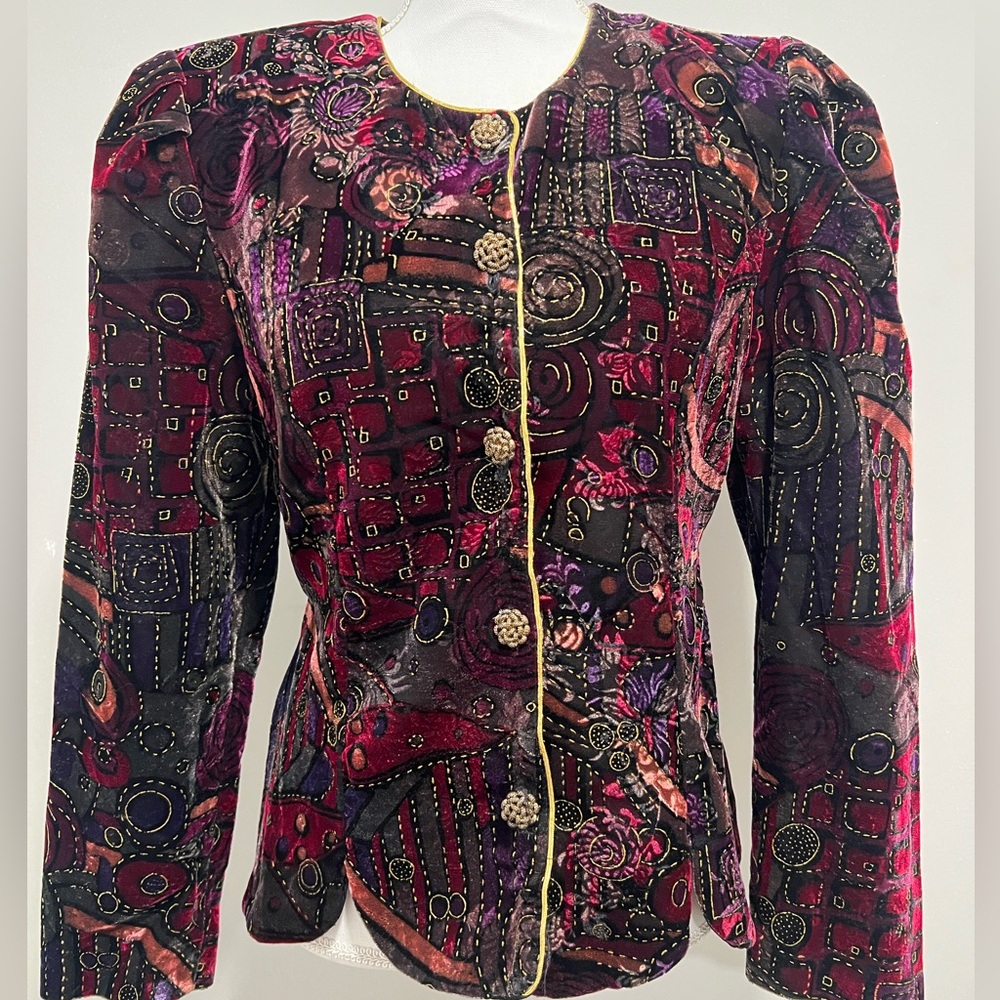 Vintage 1980s ‘Another Thyme’ Metallic Sparkled Velvet Jacket